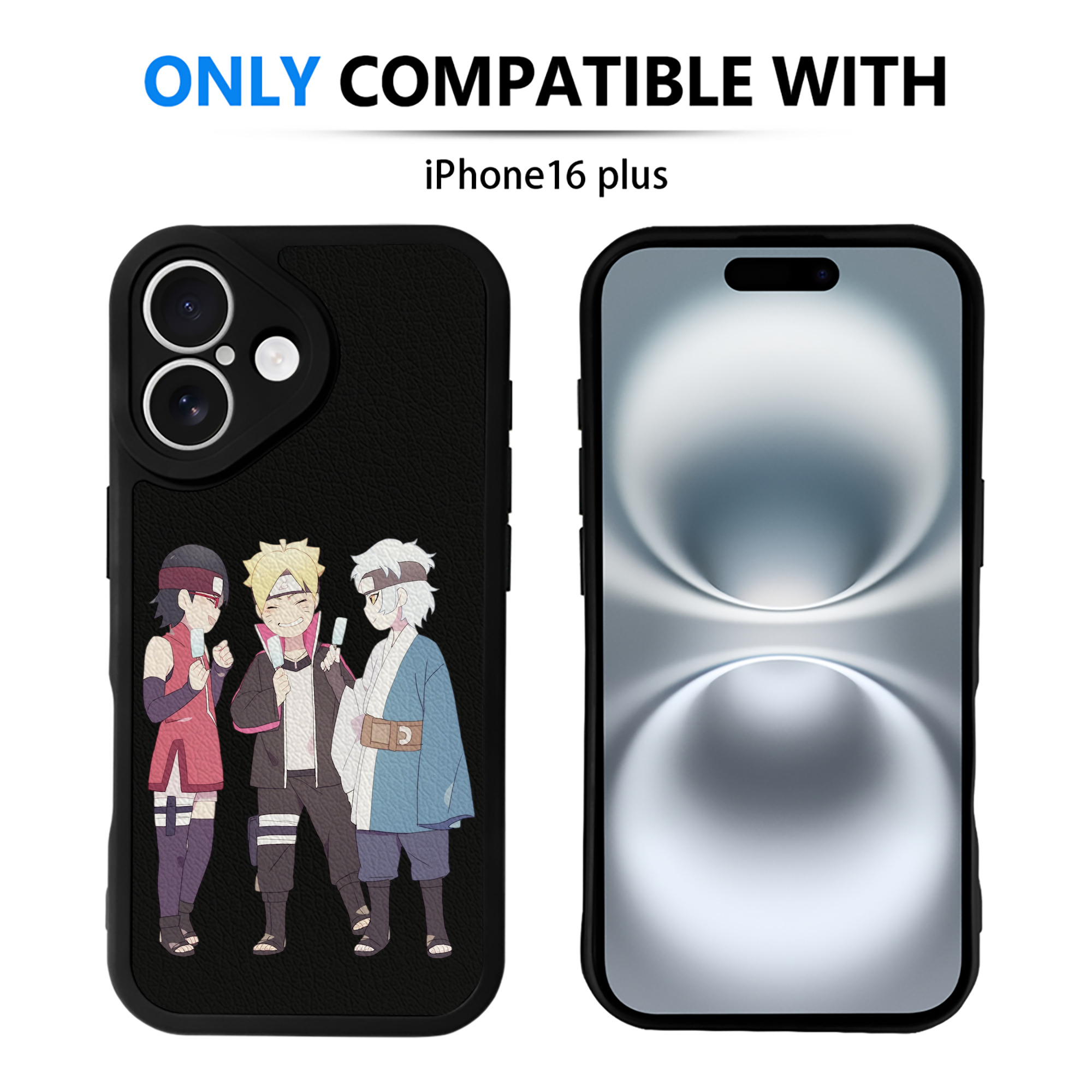 （画像用） NARUTO -ナルト- うちは サラダ Uchiha Sarada 【iPhone 16シリーズ対応】シリコンスマホケース（レザー調） 材質：シリコン